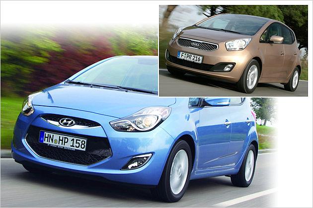 Im Vergleich: Hyundai ix20 und Kia Venga (kleines Bild)