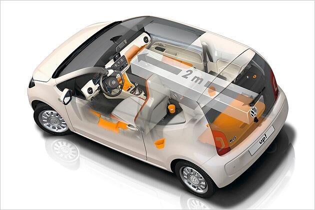 Mit umgeklapptem Beifahrersitz sollen sich auch zwei Meter lange Gegenstände unterbringen lassen