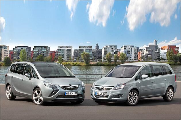 Künftig hat Opel zwei Zafiras im Programm: Den Zafira Tourer (links) und den Zafira Family