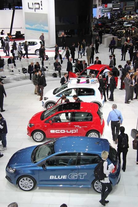 Genf VW up-Palette und Polo Blue GT