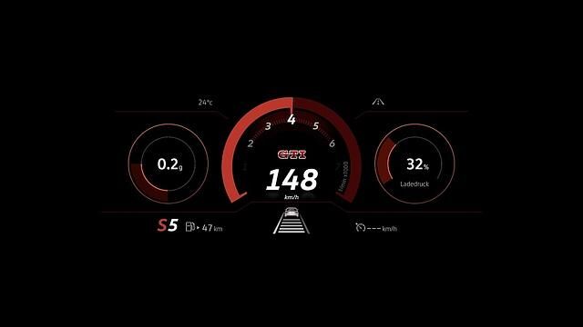 Die digitalen Anzeigen sind auf sportlich getrimmt