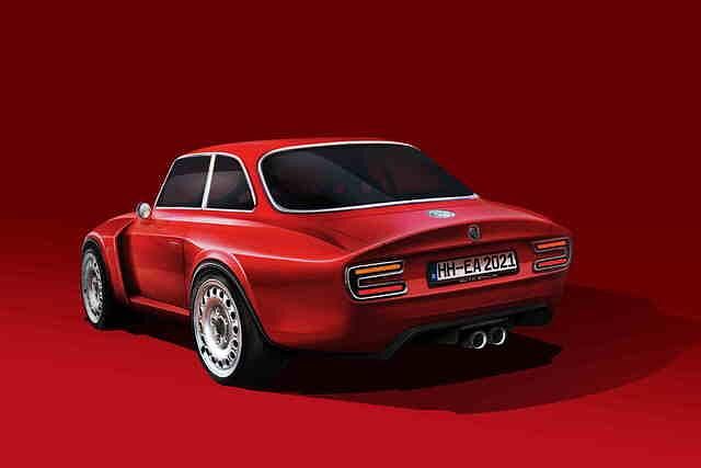 Die Restomod-Variante der schönen Bertone-Giulia wird auf 19-Zoll-Rädern stehen