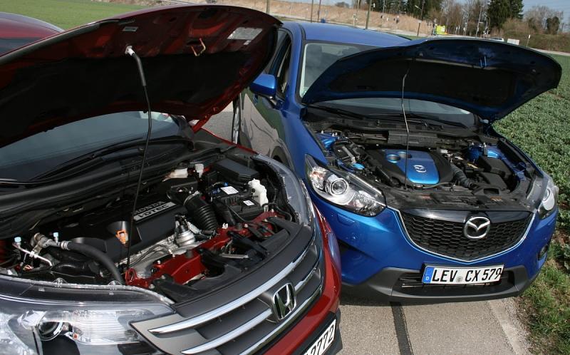 Vergleich Mazda CX-5 2.2 Diesel - Honda CR-V 2.2i D-TEC