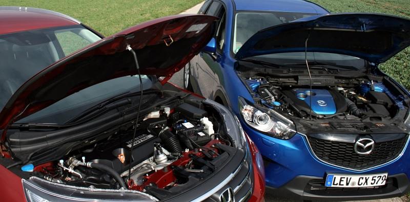 Vergleich Mazda CX-5 2.2 Diesel - Honda CR-V 2.2i D-TEC