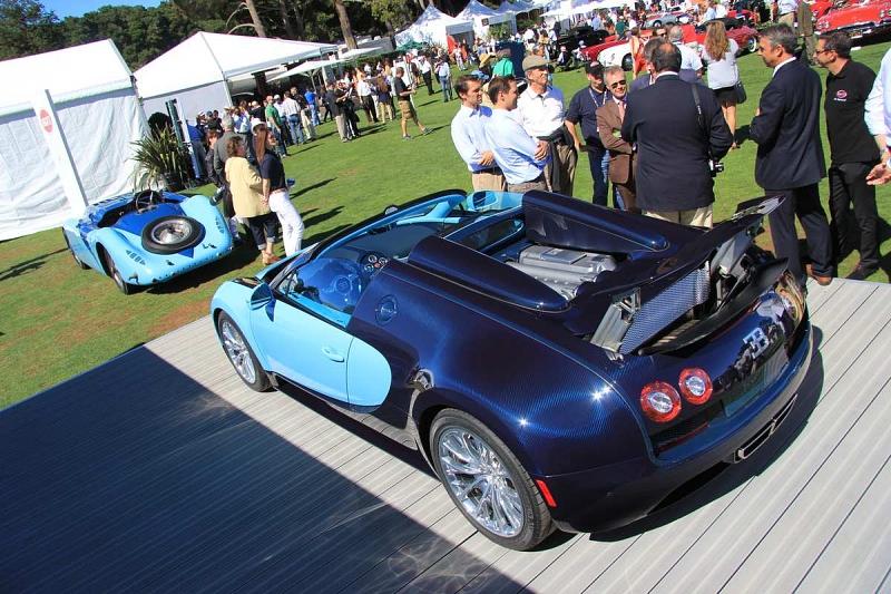 Ein auf drei Exemplare limitiertes Exemplar des Bugatti Veyron Grand Sport Vitesse und sein Vorbild.