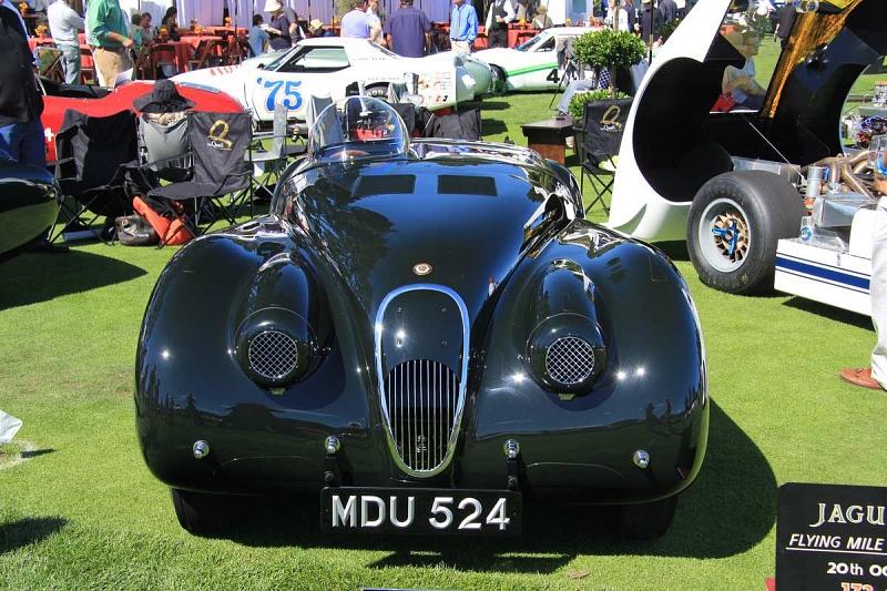 Weltrekordauto Jaguar XK 120. Am 20. Oktober 1953 schaffte er 277,47 km/h.