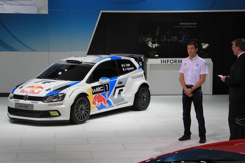 Sebastien Ogier auf der Qatar Motor Show 2014.