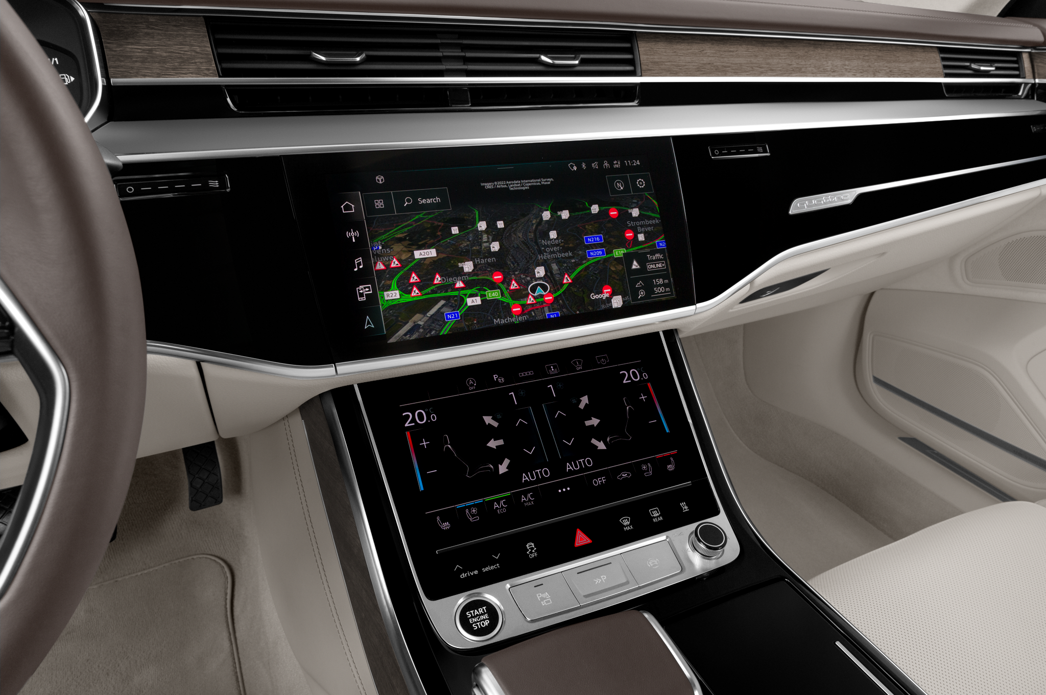 Audi A8 L (Baujahr 2022) Base 4 Türen Mittelkonsole