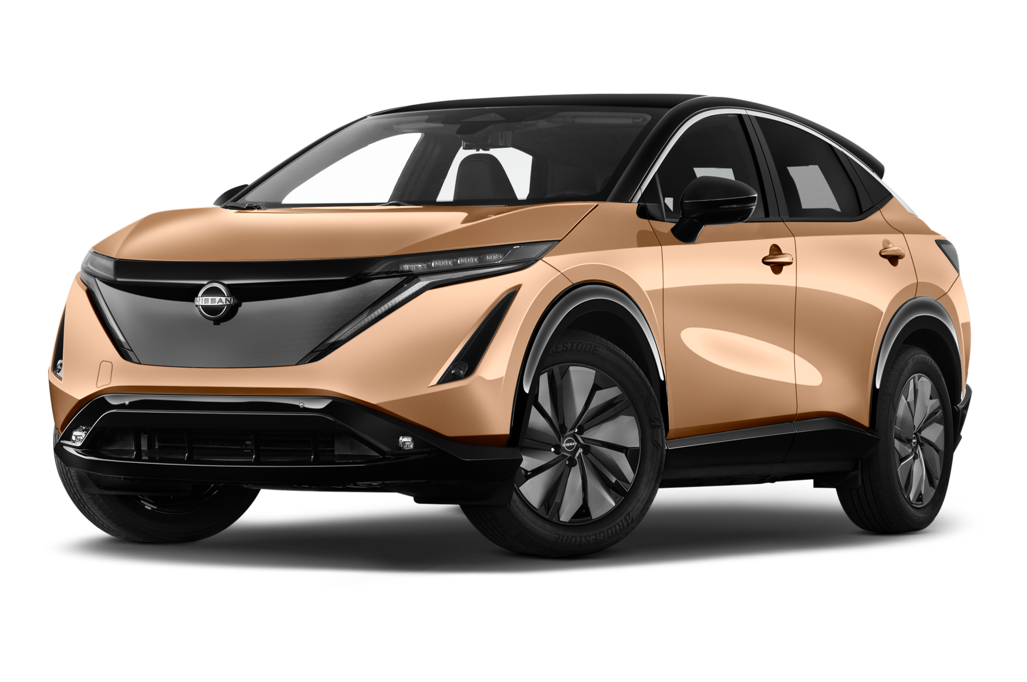 Nissan Ariya EV (Baujahr 2022) Evolve Pack 5 Türen seitlich vorne mit Felge