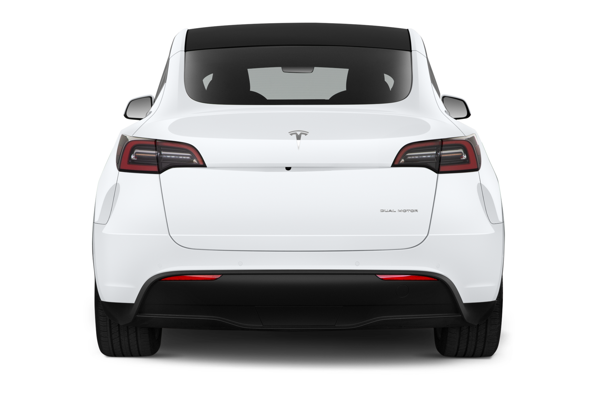 Tesla Model Y (Baujahr 2021) Long Range AWD 5 Türen Heckansicht