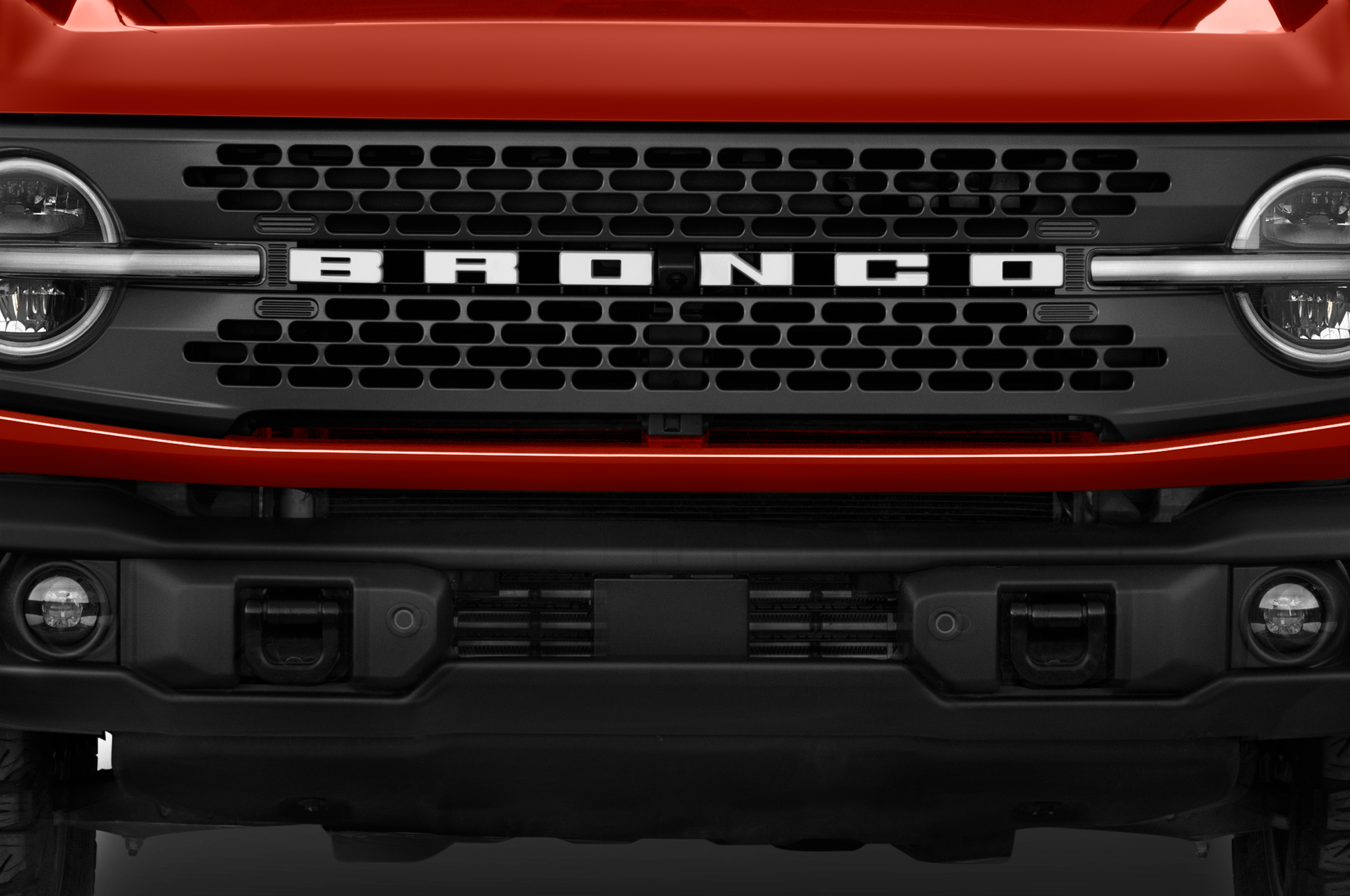 Ford Bronco (Baujahr 2023) Badlands 5 Türen Kühlergrill und Scheinwerfer