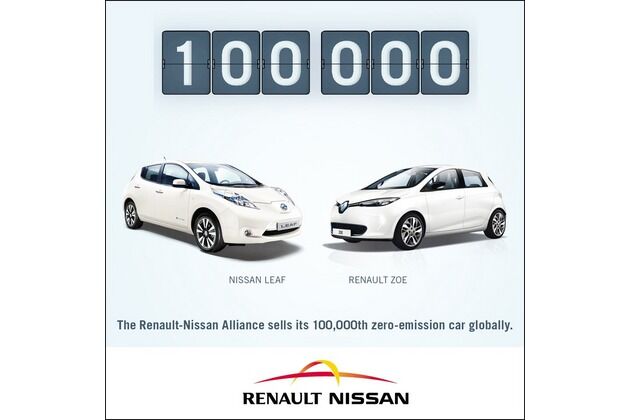 Rekord für Renault-Nissan: 100.000 Elektromobile verkauft