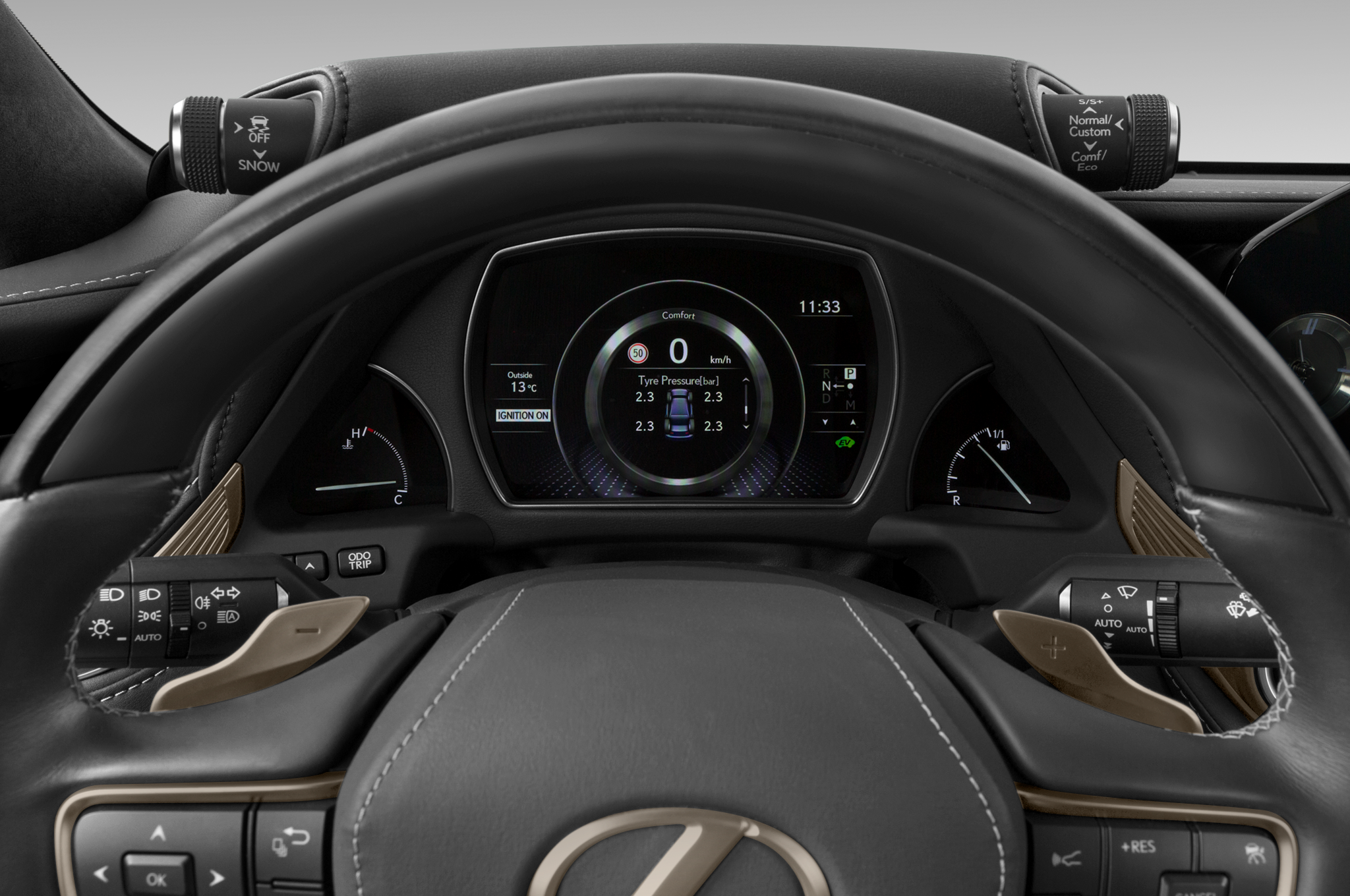 Lexus LS (Baujahr 2022) Executive Line 4 Türen Tacho und Fahrerinstrumente