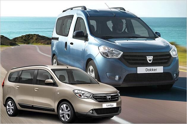 Unverkennbar: Der Dacia Dokker (großes Bild) basiert auf dem Lodgy
