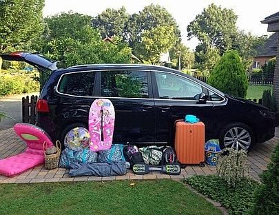 Das muss alles mit. Kein Problem, wenn man den 7-Sitzer in einen 5-Sitzer umwandelt.