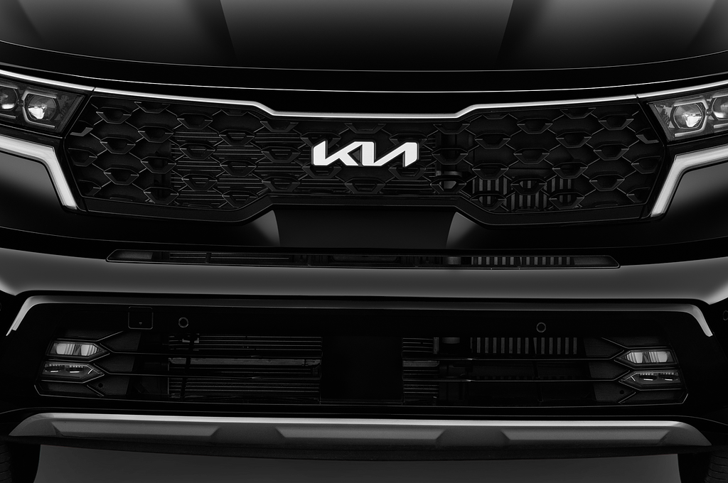 Kia Sorento Hybride (Baujahr 2023) Base 5 Türen Kühlergrill und Scheinwerfer