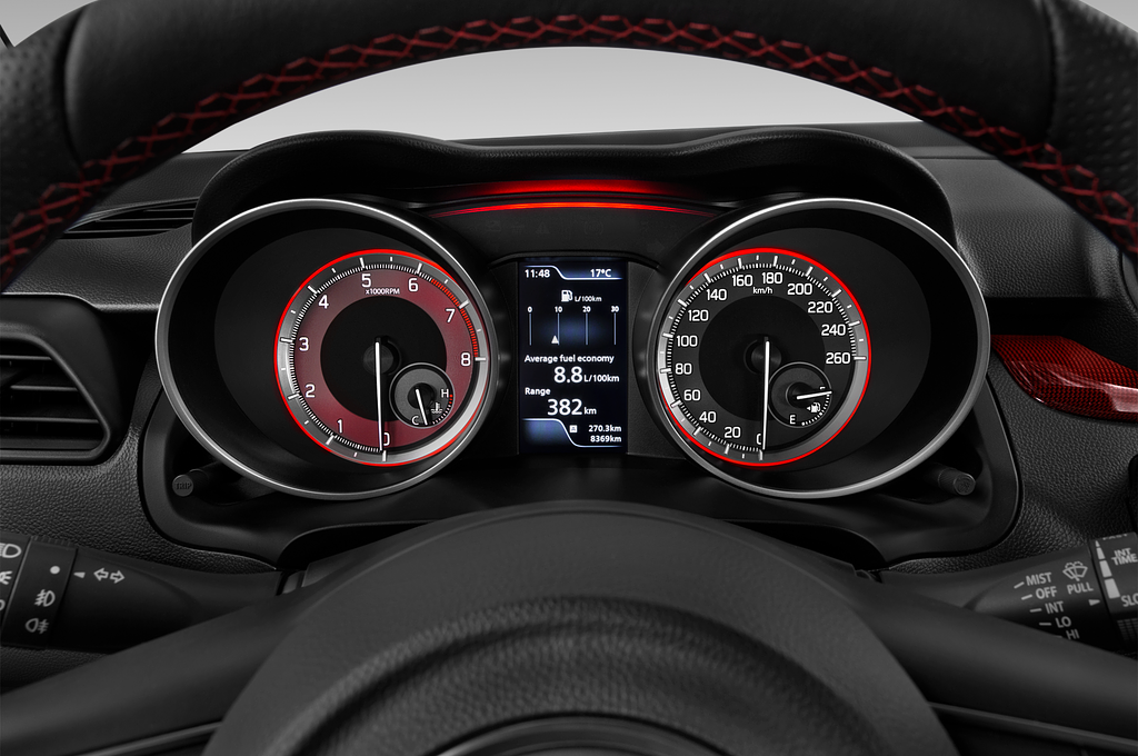 Suzuki Swift Sport (Baujahr 2020) Hybrid 5 Türen Tacho und Fahrerinstrumente