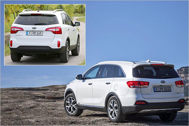 Speziell das Heck wirkt gegenüber dem alten Modell (kleines Bild) harmonischer