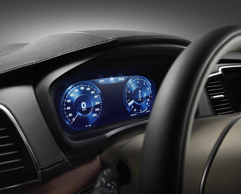 Die Instrumente des Volvo XC90 sind zeitgemäß animiert