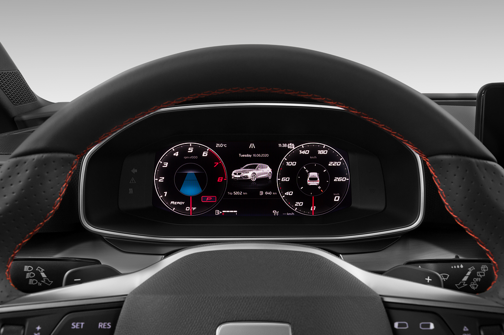 SEAT Leon (Baujahr 2020) FR 5 Türen Tacho und Fahrerinstrumente