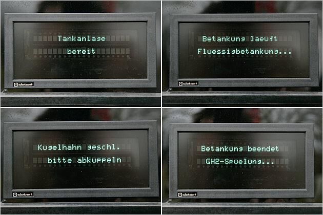 Die Zapfsäule unterhält mit jedem ihrer Arbeitsschritte