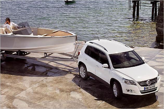 Der Tiguan bietet eine hohe Anhängelast von bis zu 2.500 Kilogramm  ein guter Wert in der Klasse