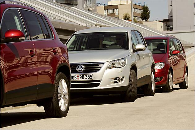 Geschafft: Der Tiguan hat selbstgelenkt in die Lücke gefunden