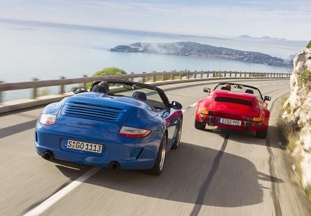 Porsche 911 Speedster (links Modell 2011, rechts G-Modell 1989)