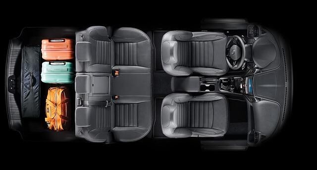 Normal passt in den Kofferraum des Ssangyong XLV 574 Liter Gepäck