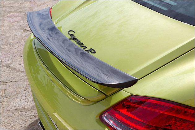Der im Vergleich zum Cayman S große Heckspoiler steht dem R-Modell
