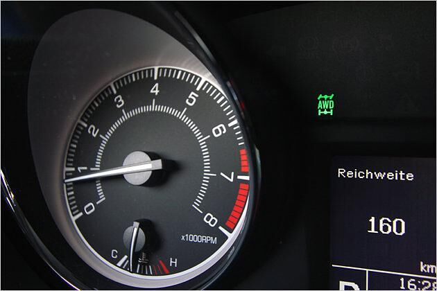 Grünes Licht: Der Allradantrieb ist aktiv