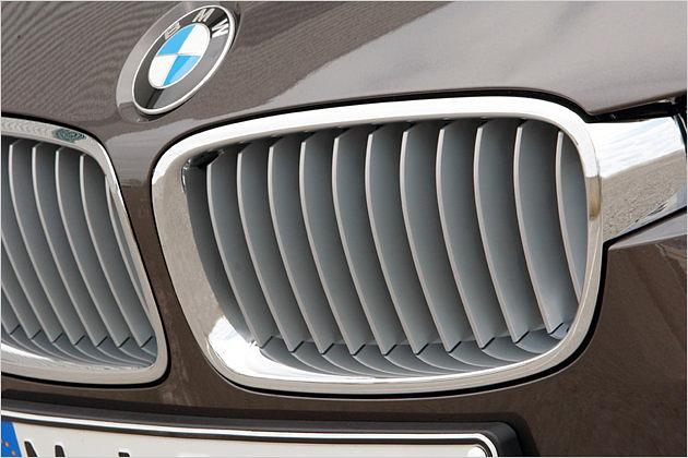 BMW-Niere mit elf Längsstäben in Mattaluminium