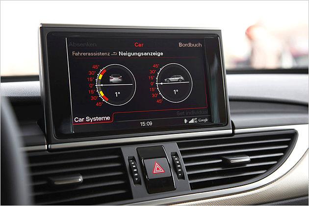 Bei A6 allroad quattro serienmäßig mit dabei: Die Neigungsanzeige