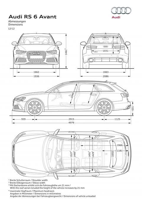 Der Gepäckraum des Audi RS 6 Avant fasst bis zu 1.680 Liter.