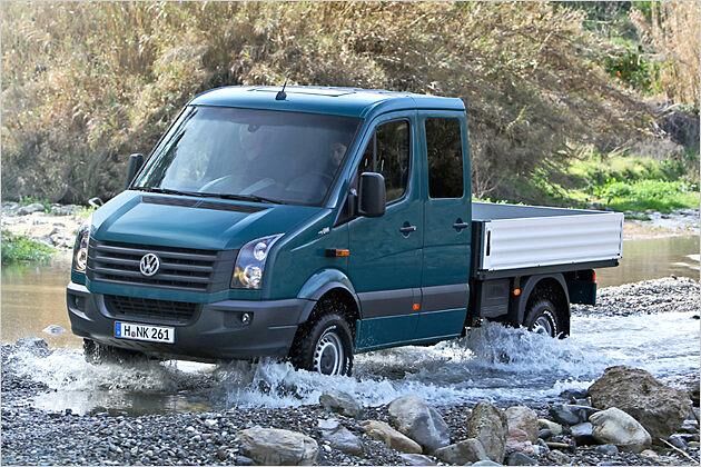 Auch der Crafter mit Pritsche wird mit Allrad angeboten