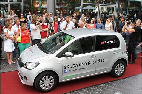 Skoda startete mit dem Citigo CNG Green tec 2013 eine Verbrauchsfahrt