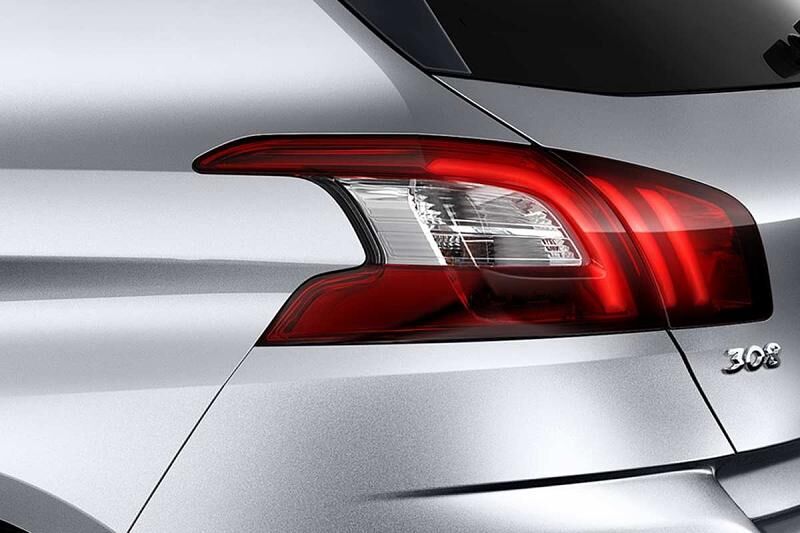 Die Rückleuchten des Peugeot 308.