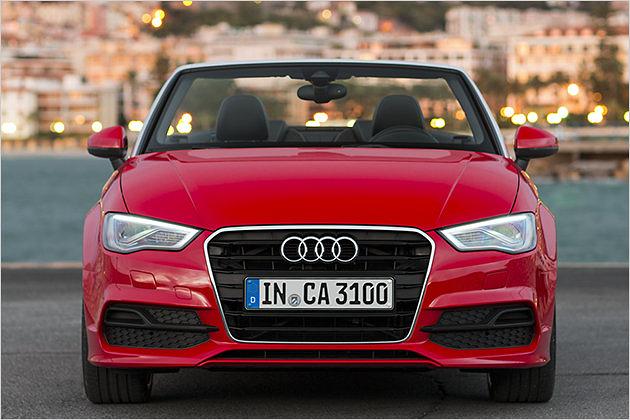 Audi-typische Erkennungszeichen: Singleframe-Grill und Scheinwerfer mit markantem LED-Tagfahrlicht