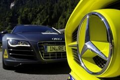 Mercedes SLS E-Cell - Audi e-tron - Duell im Montafon