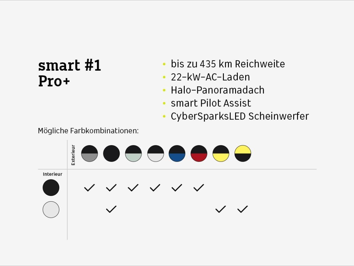 smart #1 Pro+⚡ (Pano/Navi/LED/360°/19Zoll) Kurzfristig verfügbar!