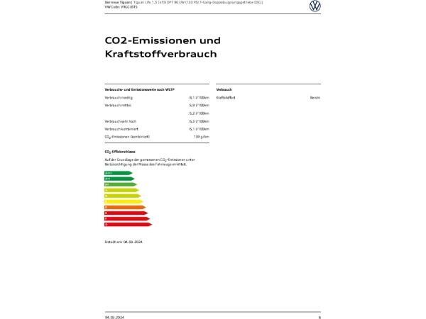 Volkswagen Tiguan Life  1,5 l  eTSI