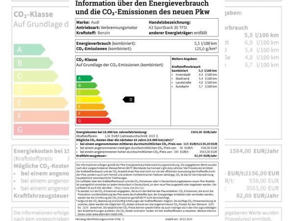 Audi A3 Sportback 30 TDI 85(116) kW(PS) Schaltgetriebe