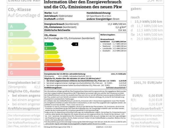 Audi Q4 e-tron Sportback 40 150 kW