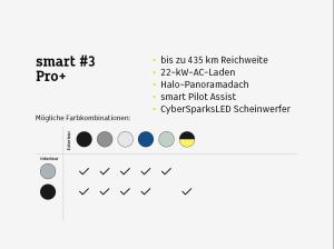 smart #3 Pro+⚡(22kW AC/Pano/Navi/LED/360°/19Zoll)