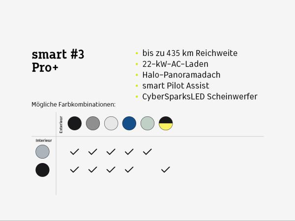 smart #3 Pro+⚡(22kW AC/Pano/Navi/LED/360°/19Zoll)