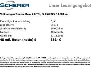 Volkswagen Touran 2.0 TDI *MOVE* DSG Navi AHK RFK ACC SHZ Volkswagen Touran 2.0 TDI *MOVE* DSG Navi AHK RFK ACC SHZ