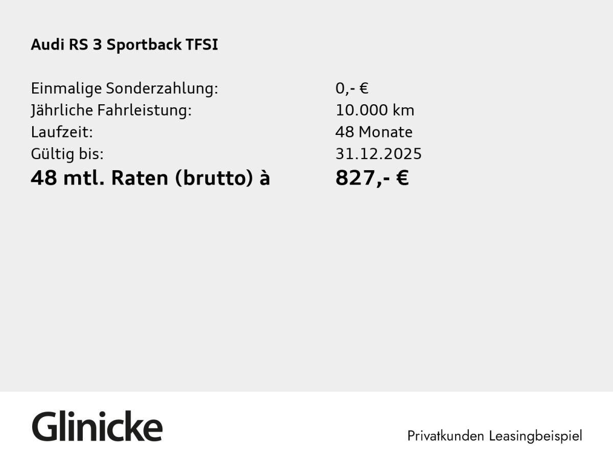 Audi RS3 RS 3 Sportback Matrix Pano SONOS HuD Memory Kam.