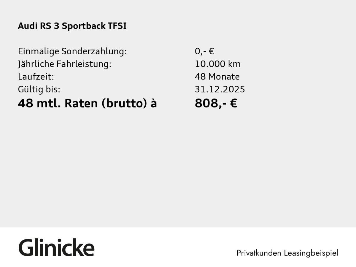 Audi RS3 RS 3 Sportback Matrix Pano SONOS HuD Memory Kam.