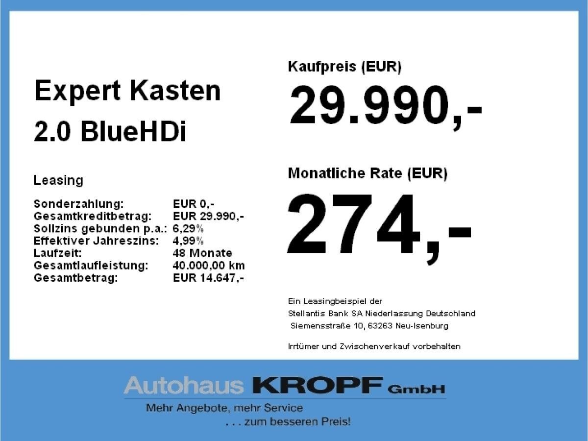 Peugeot Expert Kasten 2.0 BlueHDi 145 FAP PDC