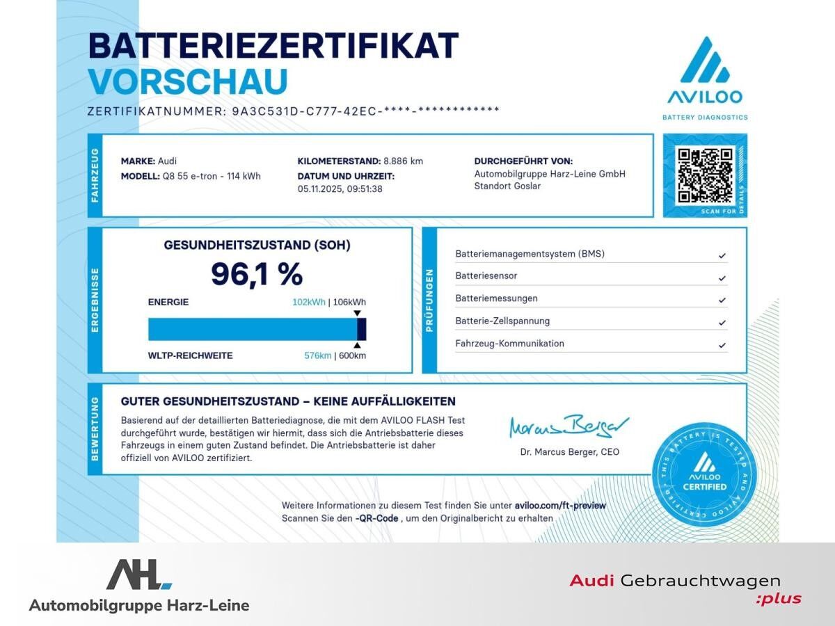 Audi Q8 e-tron Sportback 55 Matrix HuD Pano Leder AHK Standklima